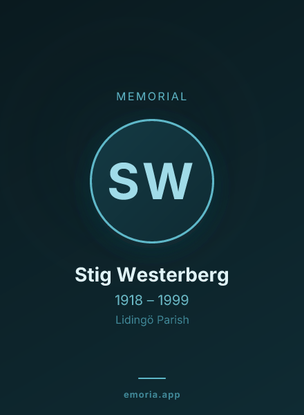 Memorial portrait of Stig Westerberg
