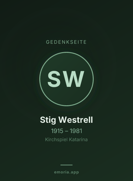 Gedenkportrait von Stig Westrell