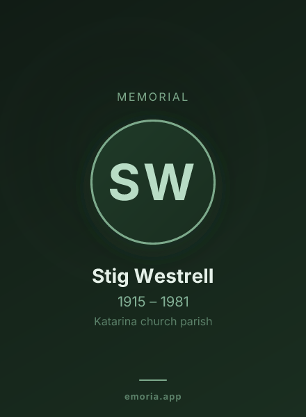 Memorial portrait of Stig Westrell