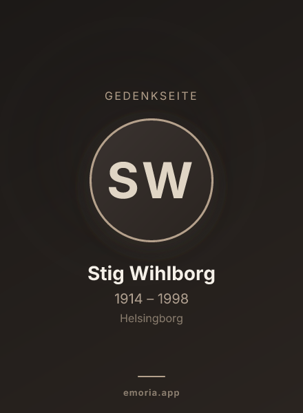 Gedenkportrait von Stig Wihlborg