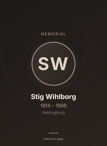 Memorial portrait of Stig Wihlborg
