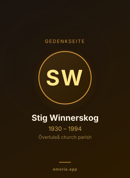 Gedenkportrait von Stig Winnerskog