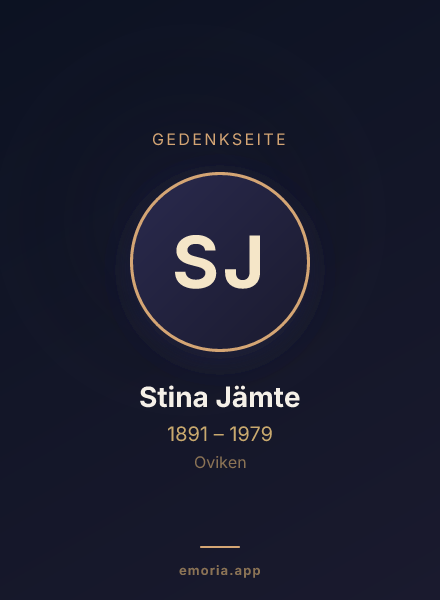Gedenkportrait von Stina Jämte