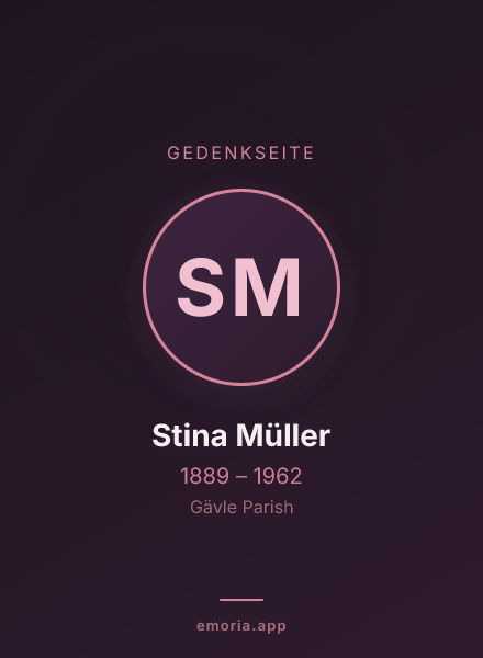 Gedenkportrait von Stina Müller