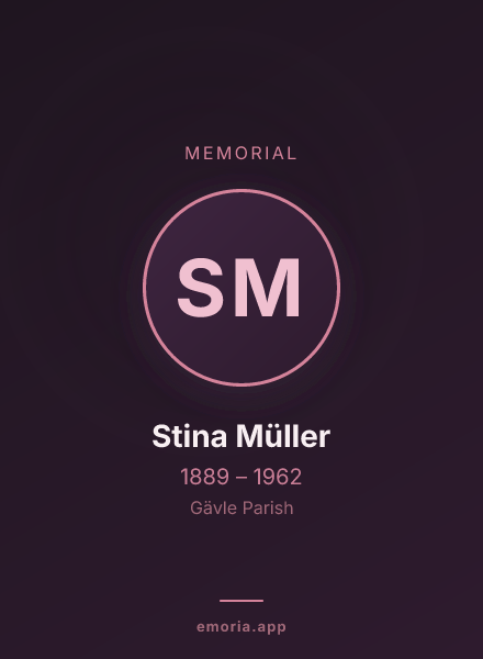Memorial portrait of Stina Müller