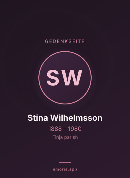 Gedenkportrait von Stina Wilhelmsson