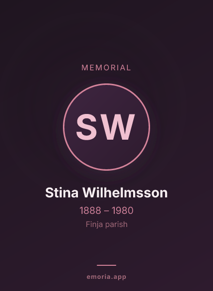 Memorial portrait of Stina Wilhelmsson