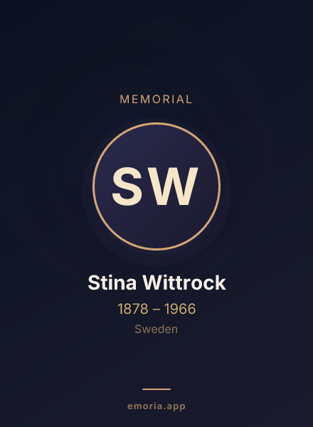 Memorial portrait of Stina Wittrock