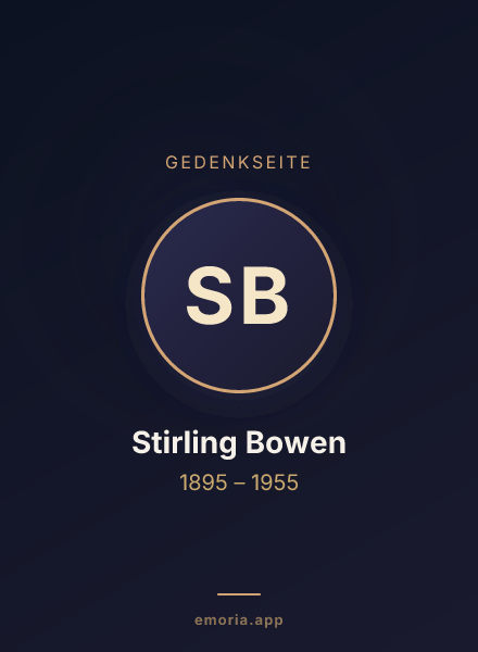 Gedenkportrait von Stirling Bowen