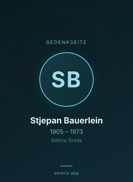 Gedenkportrait von Stjepan Bauerlein
