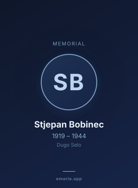 Memorial portrait of Stjepan Bobinec