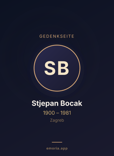 Gedenkportrait von Stjepan Bocak