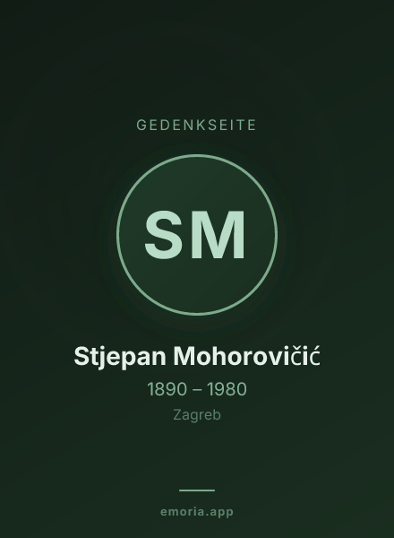 Gedenkportrait von Stjepan Mohorovičić