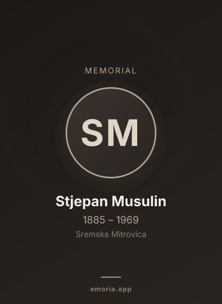 Memorial portrait of Stjepan Musulin