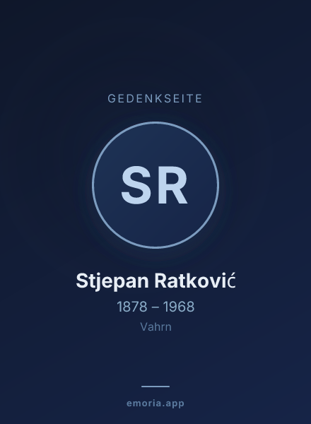 Gedenkportrait von Stjepan Ratković