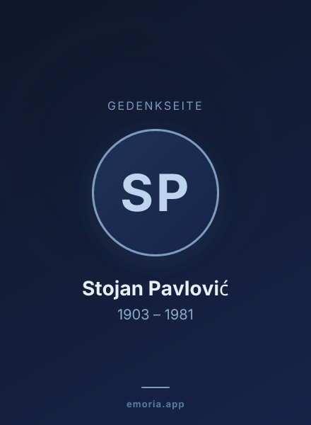 Gedenkportrait von Stojan Pavlović