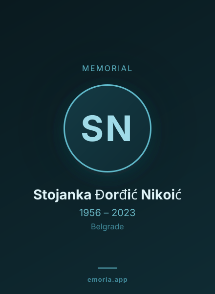 Memorial portrait of Stojanka Đorđić Nikoić