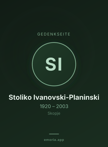 Gedenkportrait von Stoliko Ivanovski-Planinski