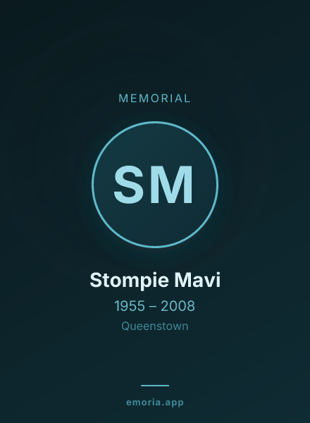 Memorial portrait of Stompie Mavi