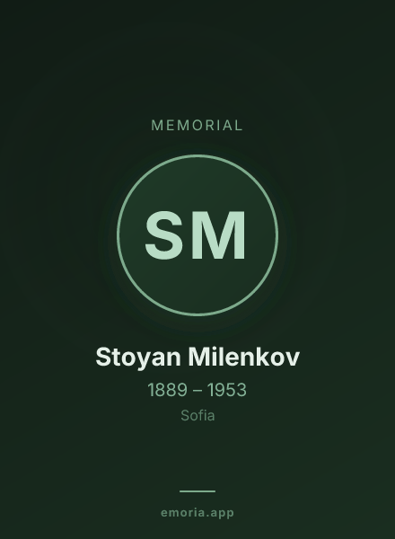 Memorial portrait of Stoyan Milenkov