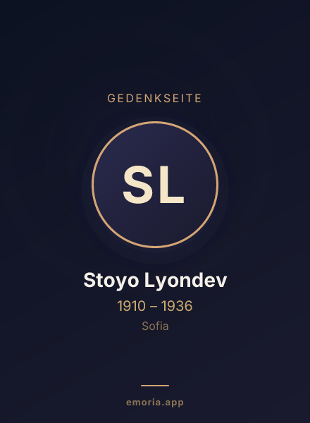 Gedenkportrait von Stoyo Lyondev