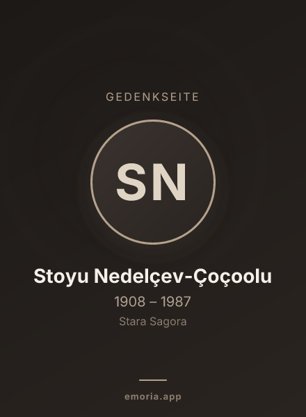 Gedenkportrait von Stoyu Nedelçev-Çoçoolu