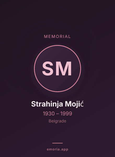 Memorial portrait of Strahinja Mojić