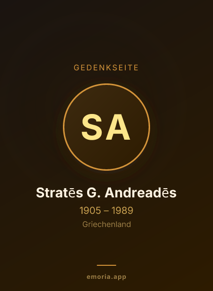 Gedenkportrait von Stratēs G. Andreadēs