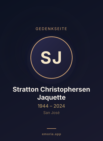 Gedenkportrait von Stratton Christophersen Jaquette