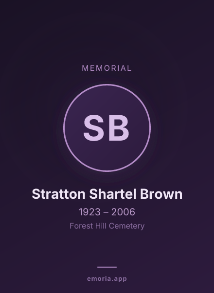Memorial portrait of Stratton Shartel Brown