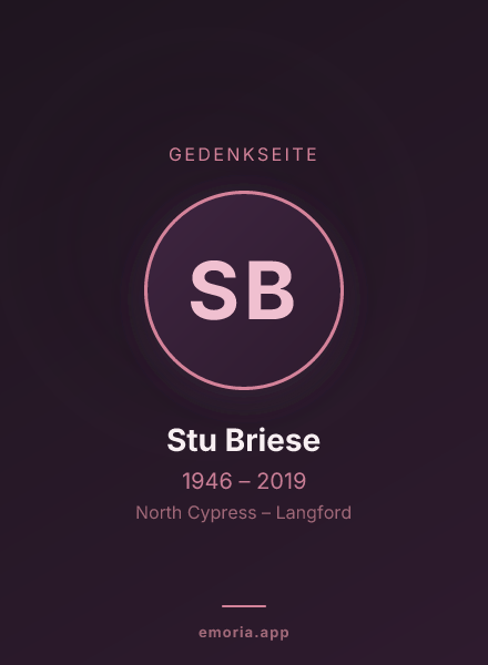 Gedenkportrait von Stu Briese