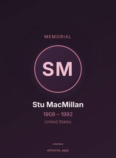 Memorial portrait of Stu MacMillan