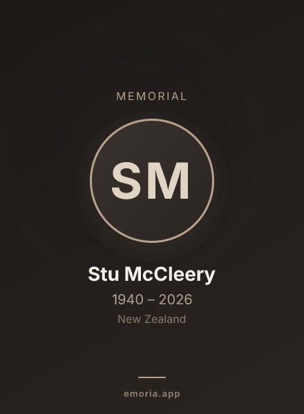 Memorial portrait of Stu McCleery