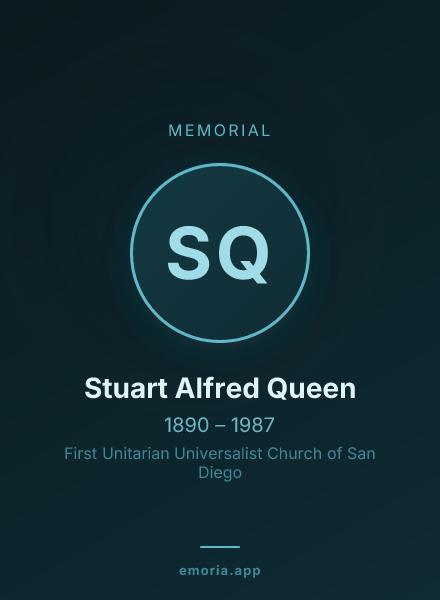 Memorial portrait of Stuart Alfred Queen