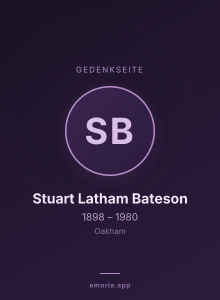 Gedenkportrait von Stuart Latham Bateson