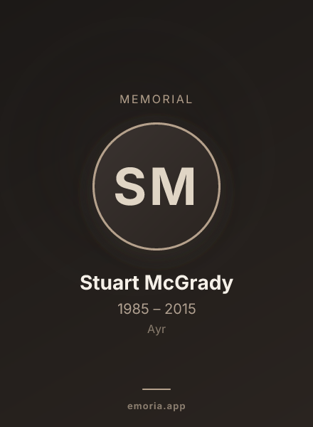 Memorial portrait of Stuart McGrady