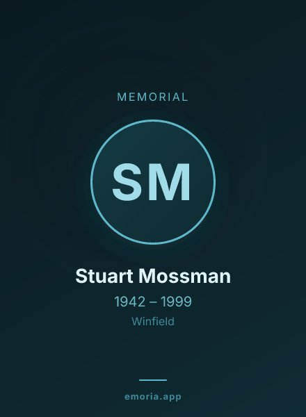 Memorial portrait of Stuart Mossman