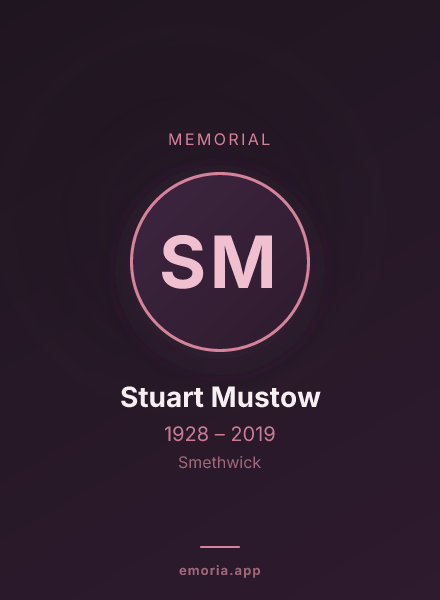 Memorial portrait of Stuart Mustow