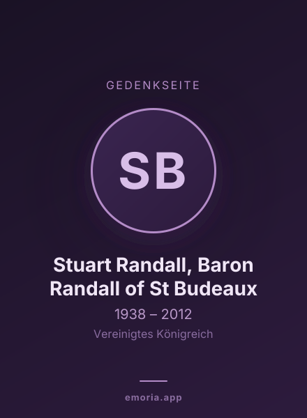 Gedenkportrait von Stuart Randall, Baron Randall of St Budeaux