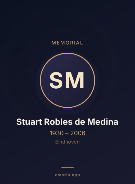 Memorial portrait of Stuart Robles de Medina