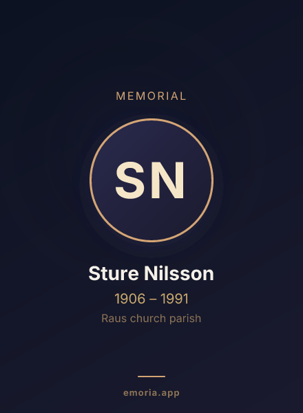 Memorial portrait of Sture Nilsson