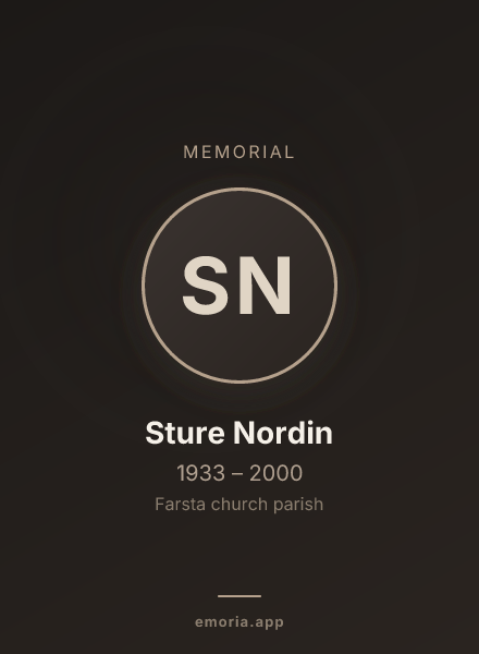 Memorial portrait of Sture Nordin