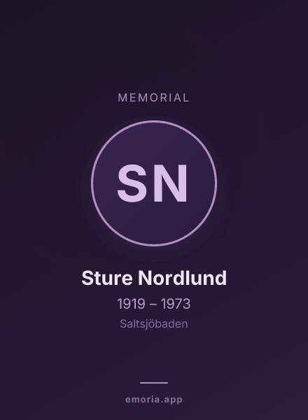 Memorial portrait of Sture Nordlund