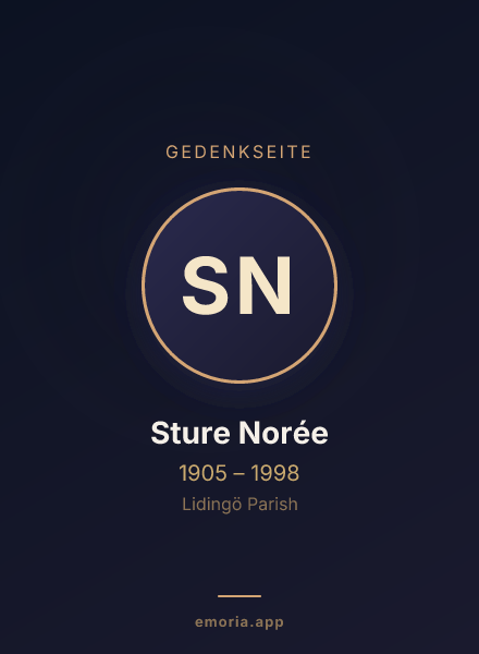 Gedenkportrait von Sture Norée