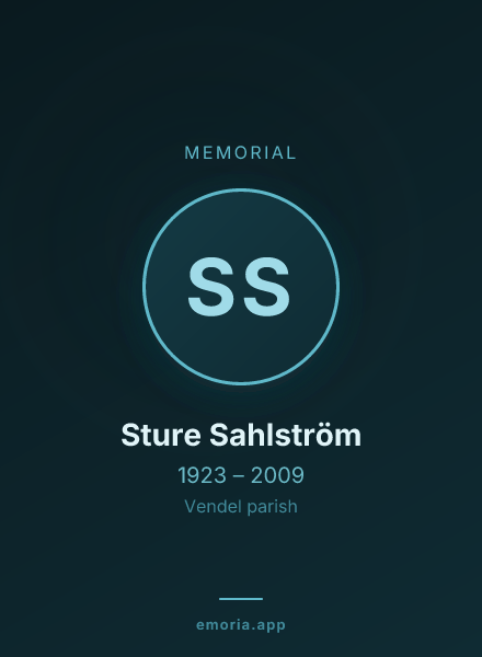 Memorial portrait of Sture Sahlström