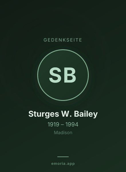 Gedenkportrait von Sturges W. Bailey