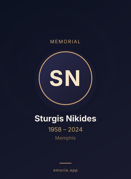 Memorial portrait of Sturgis Nikides