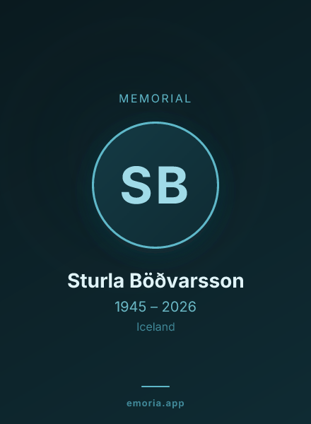 Memorial portrait of Sturla Böðvarsson