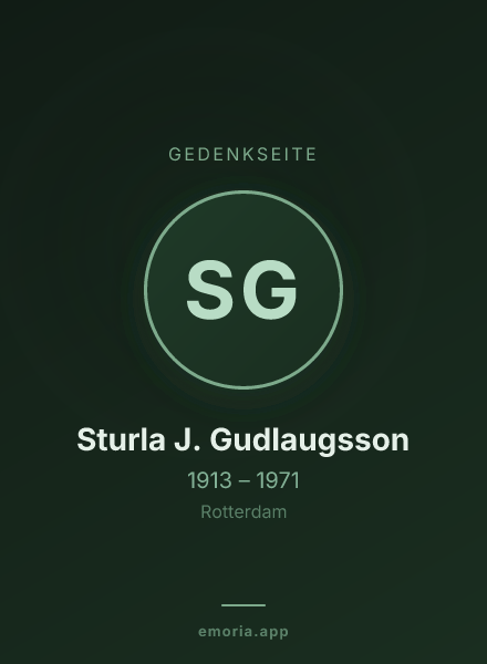 Gedenkportrait von Sturla J. Gudlaugsson