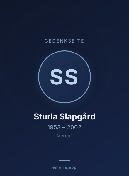 Gedenkportrait von Sturla Slapgård